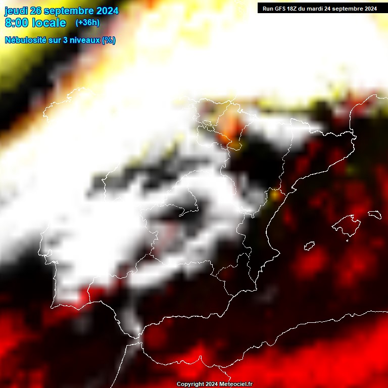 Modele GFS - Carte prvisions 