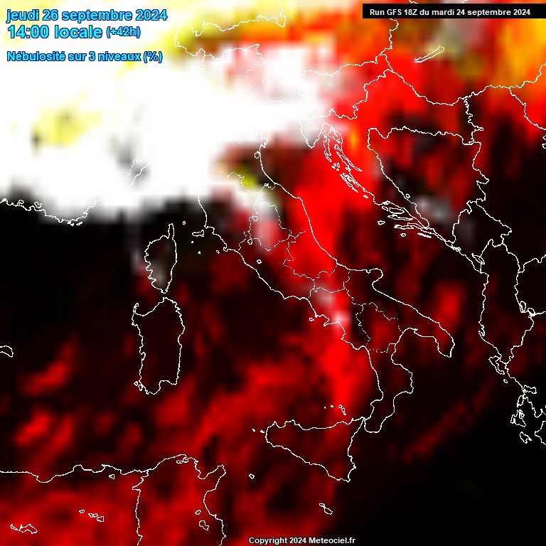 Modele GFS - Carte prvisions 