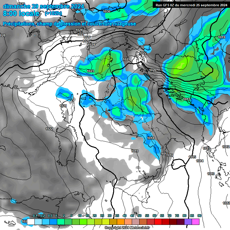 Modele GFS - Carte prvisions 