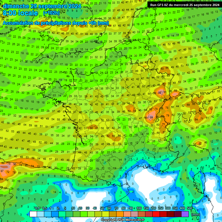 Modele GFS - Carte prvisions 