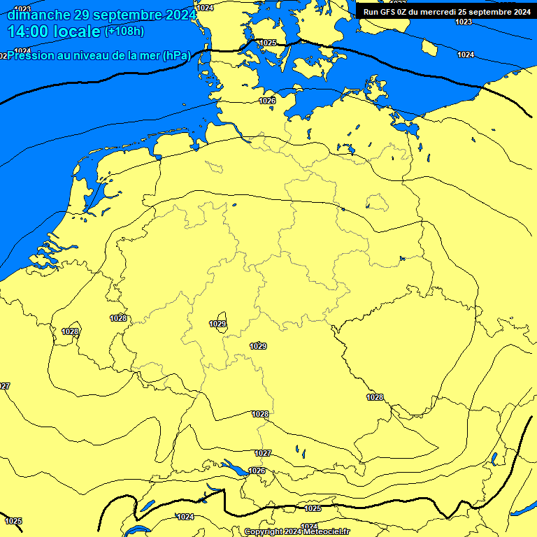 Modele GFS - Carte prvisions 