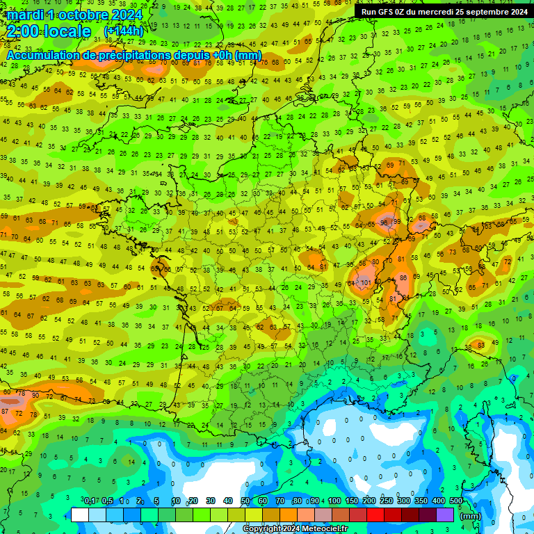 Modele GFS - Carte prvisions 