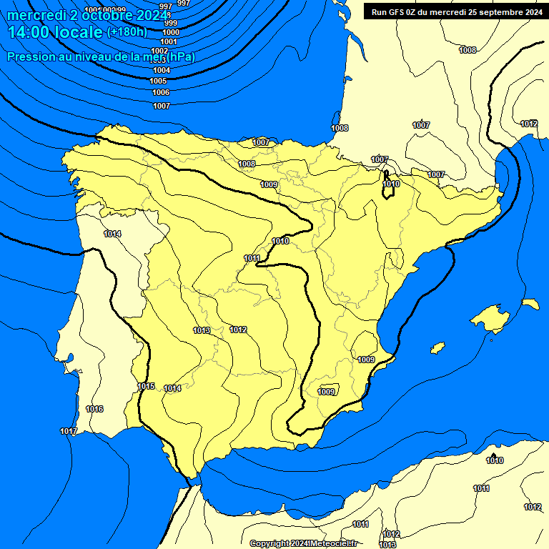 Modele GFS - Carte prvisions 