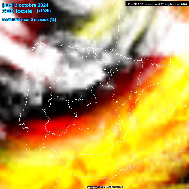 Modele GFS - Carte prvisions 