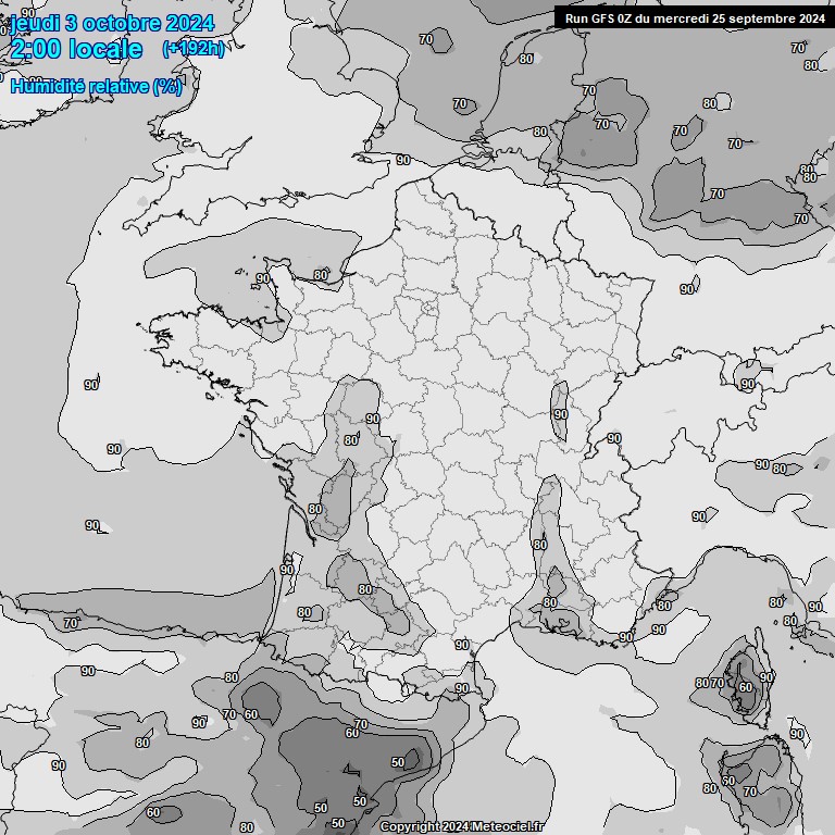 Modele GFS - Carte prvisions 