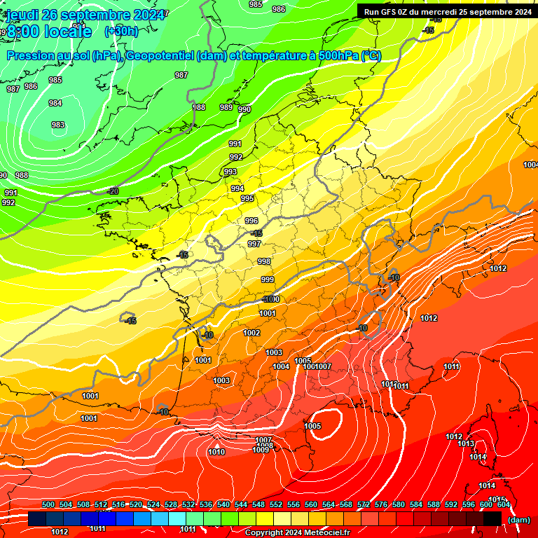 Modele GFS - Carte prvisions 