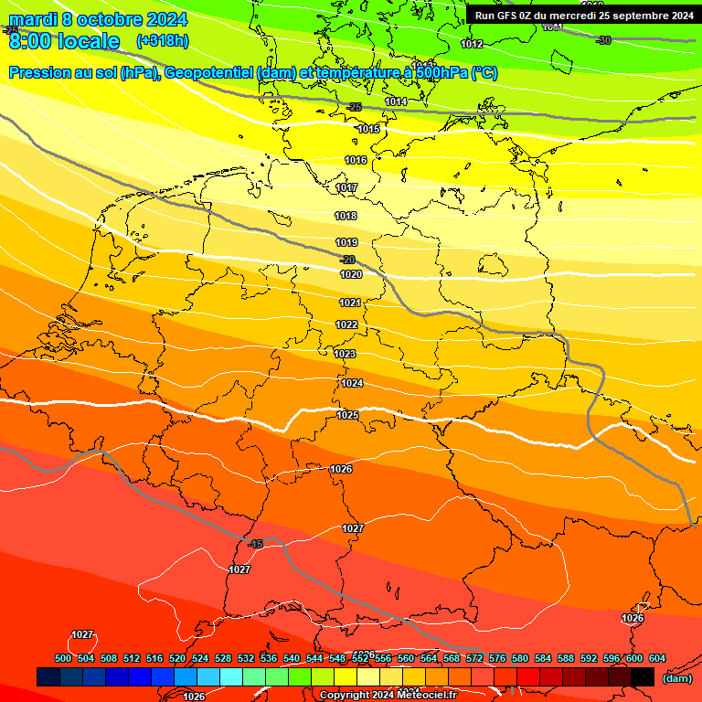 Modele GFS - Carte prvisions 