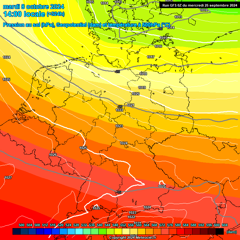 Modele GFS - Carte prvisions 