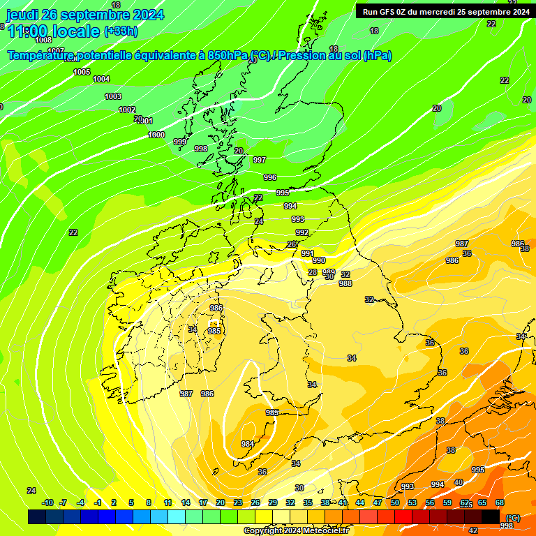 Modele GFS - Carte prvisions 