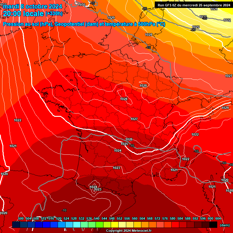 Modele GFS - Carte prvisions 