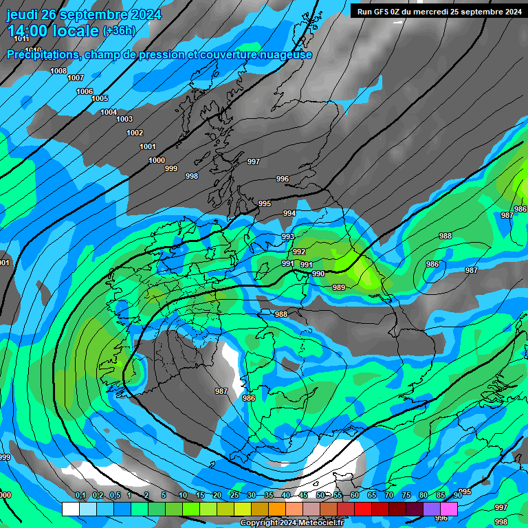 Modele GFS - Carte prvisions 