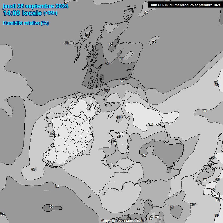 Modele GFS - Carte prvisions 