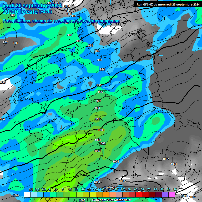 Modele GFS - Carte prvisions 