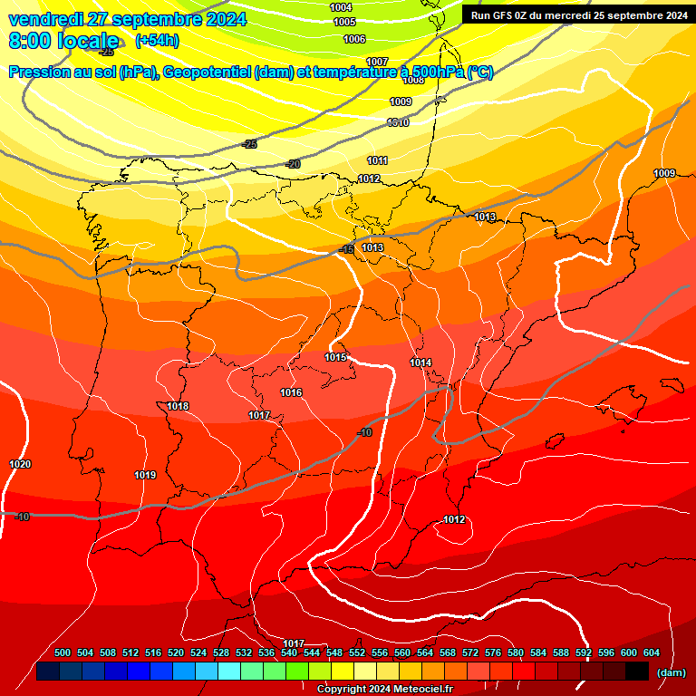 Modele GFS - Carte prvisions 