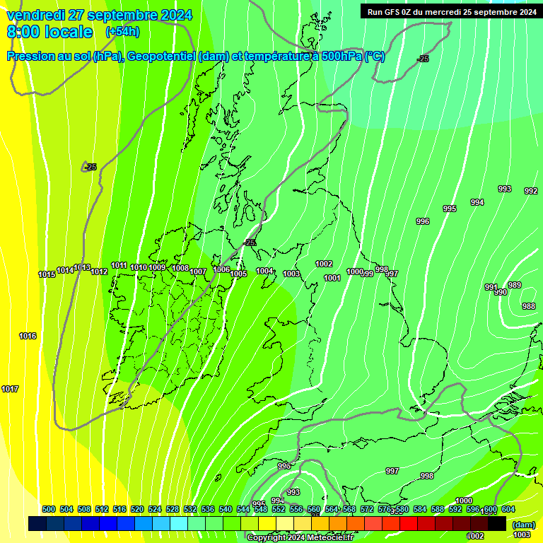 Modele GFS - Carte prvisions 