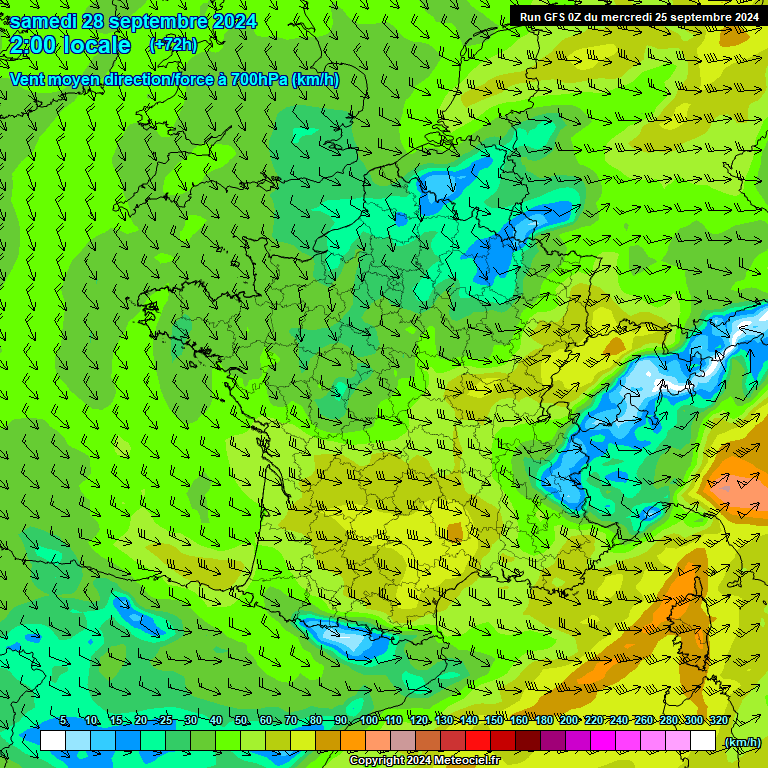 Modele GFS - Carte prvisions 