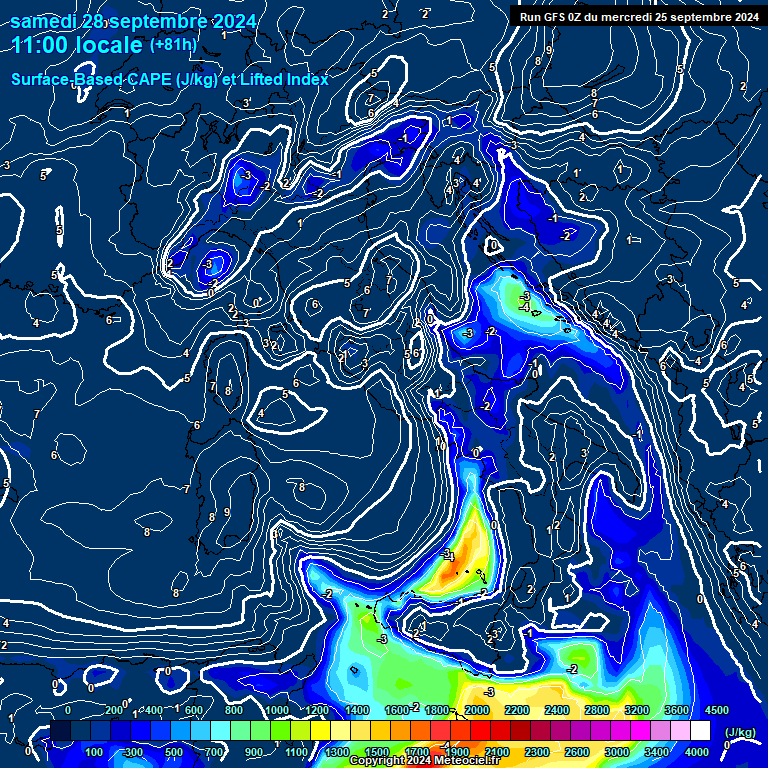 Modele GFS - Carte prvisions 