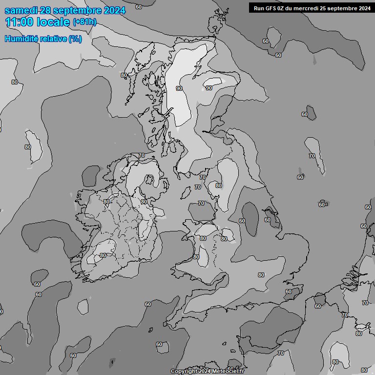 Modele GFS - Carte prvisions 