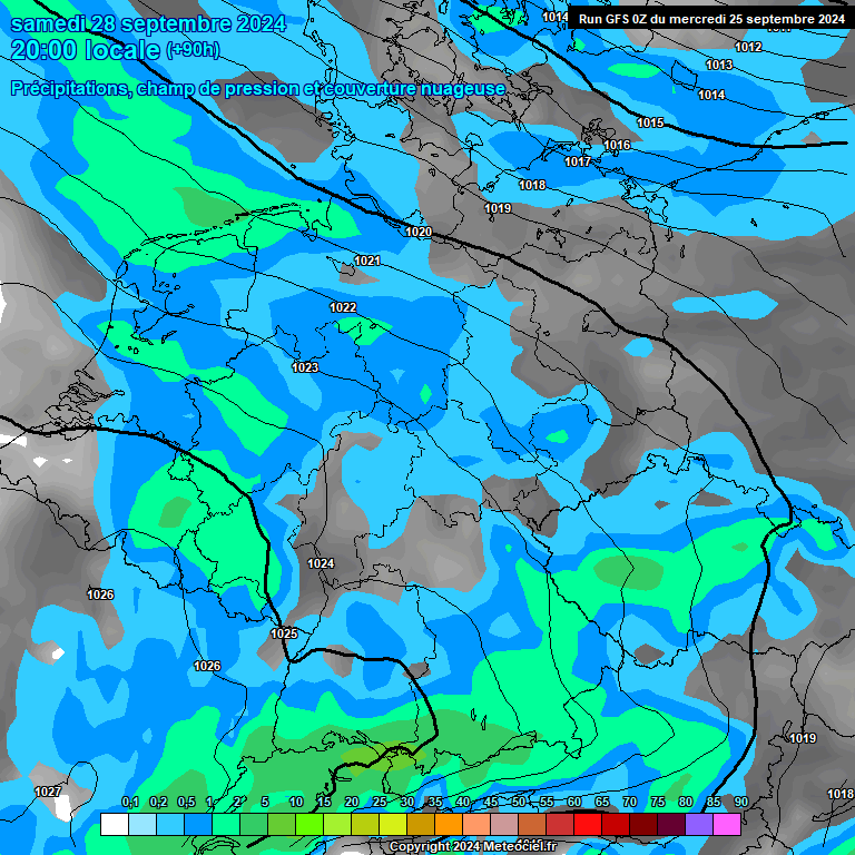 Modele GFS - Carte prvisions 