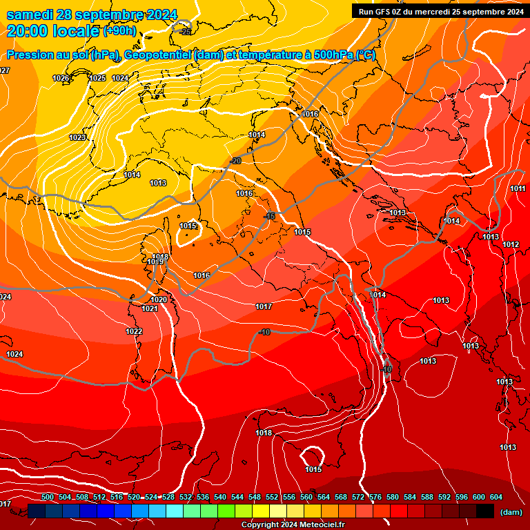 Modele GFS - Carte prvisions 