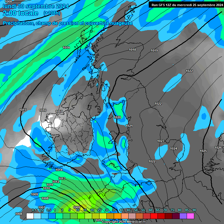 Modele GFS - Carte prvisions 