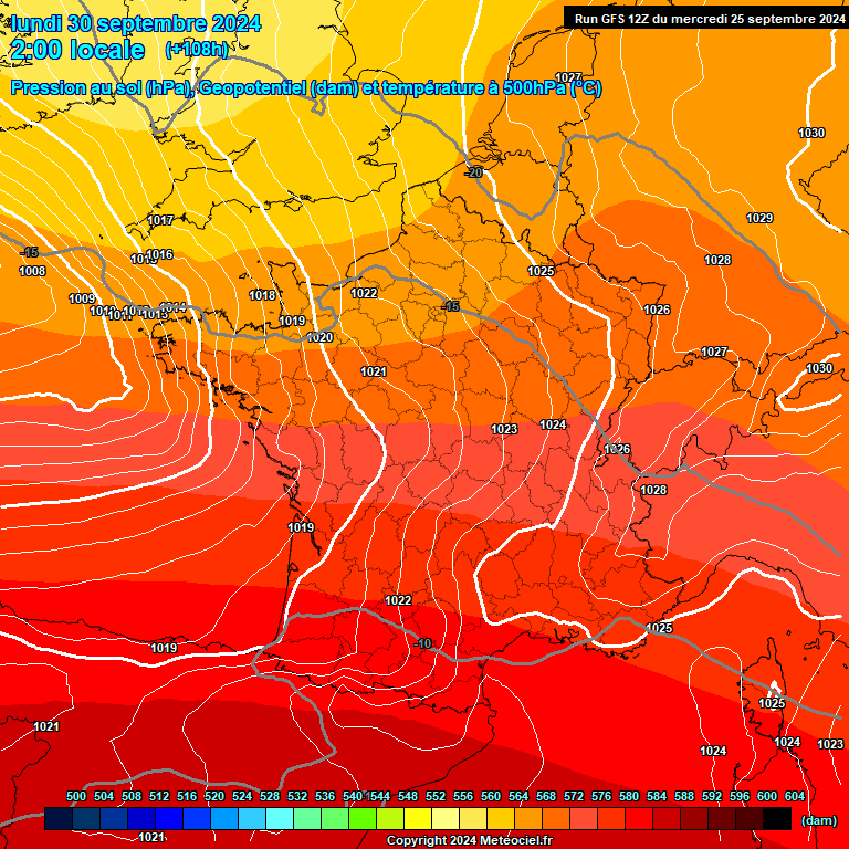 Modele GFS - Carte prvisions 