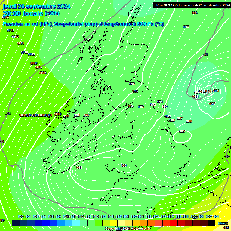 Modele GFS - Carte prvisions 