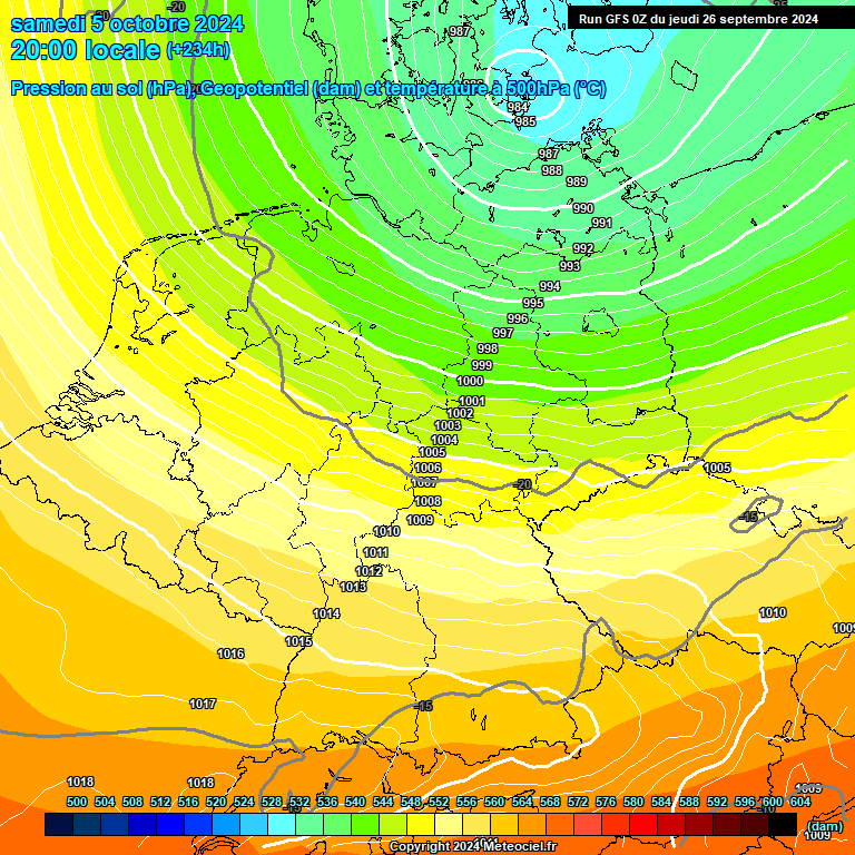 Modele GFS - Carte prvisions 