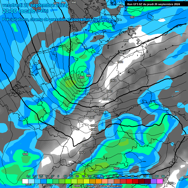 Modele GFS - Carte prvisions 