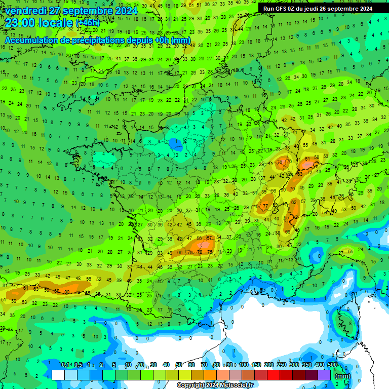 Modele GFS - Carte prvisions 