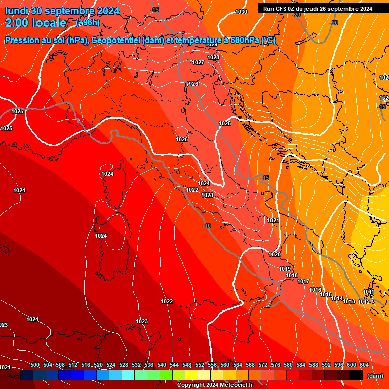 Modele GFS - Carte prvisions 