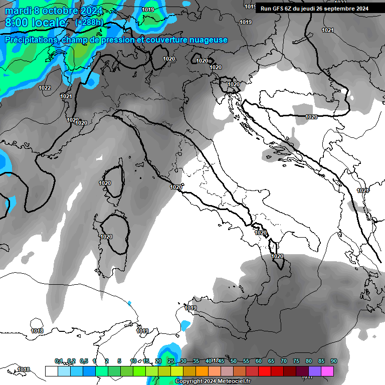 Modele GFS - Carte prvisions 