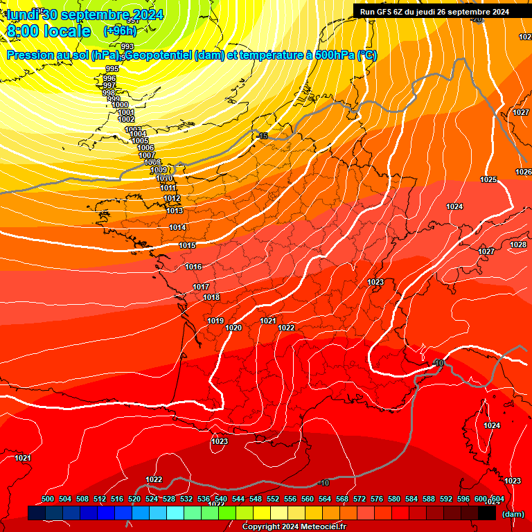 Modele GFS - Carte prvisions 