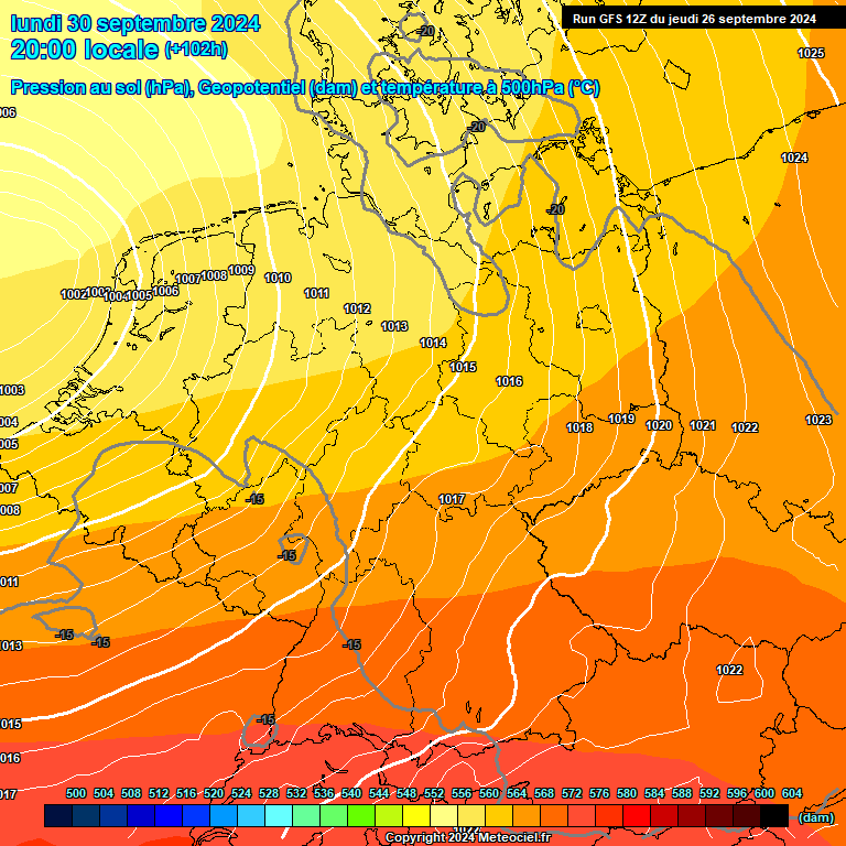 Modele GFS - Carte prvisions 