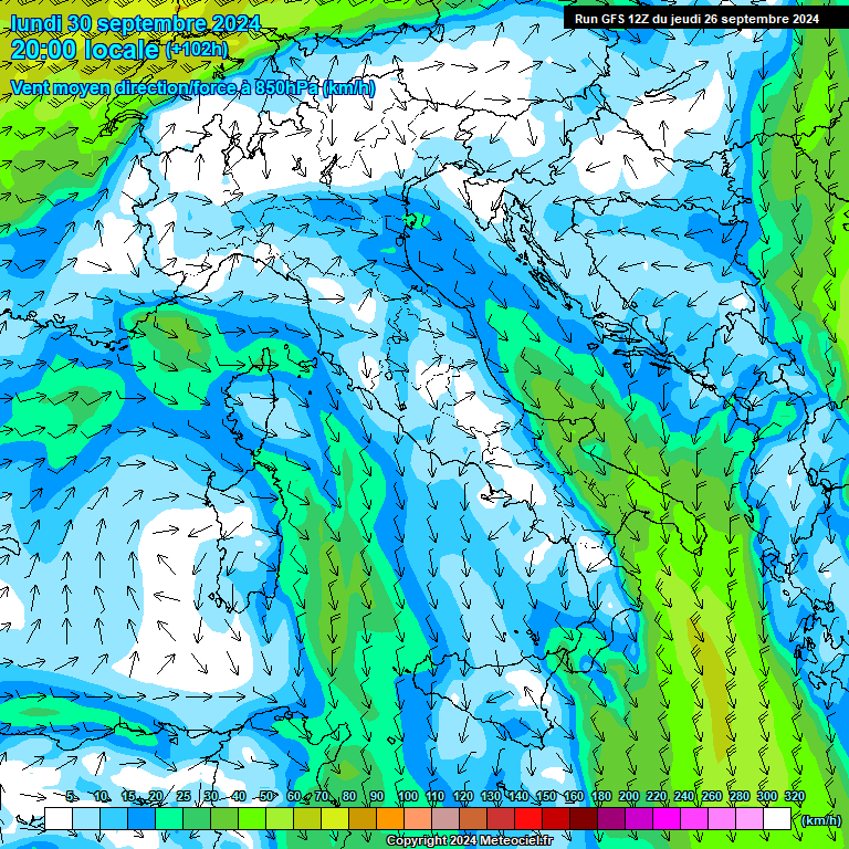 Modele GFS - Carte prvisions 