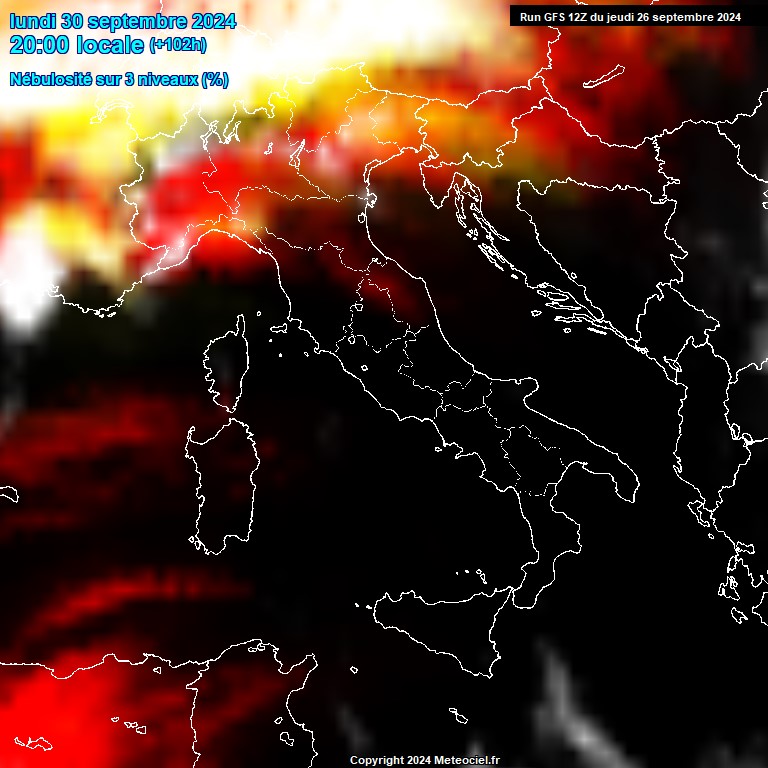 Modele GFS - Carte prvisions 