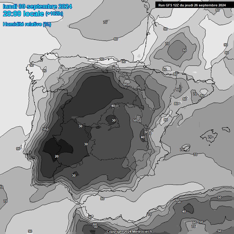 Modele GFS - Carte prvisions 