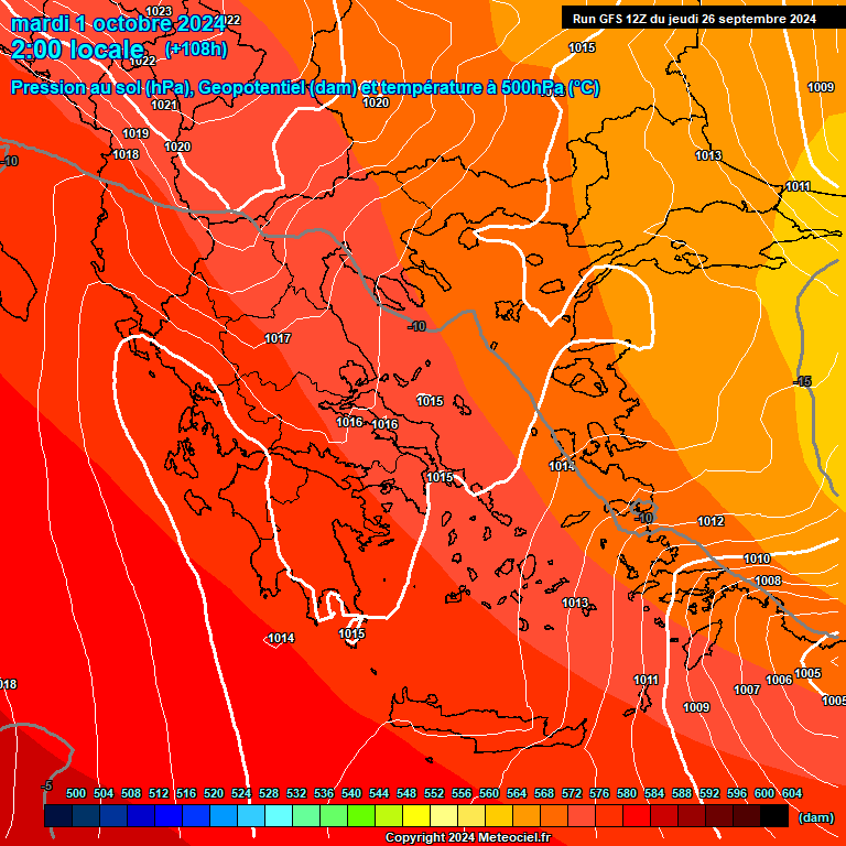 Modele GFS - Carte prvisions 