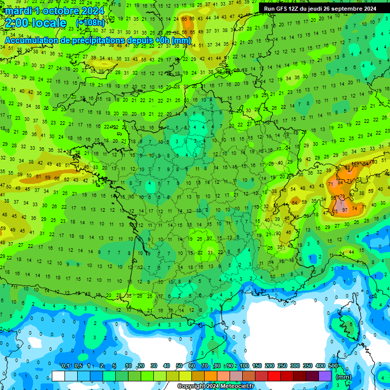 Modele GFS - Carte prvisions 