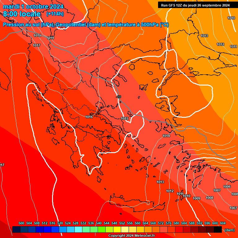 Modele GFS - Carte prvisions 