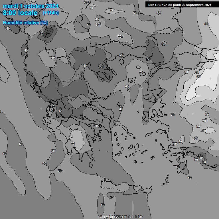 Modele GFS - Carte prvisions 