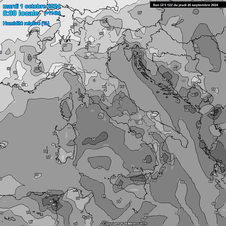 Modele GFS - Carte prvisions 