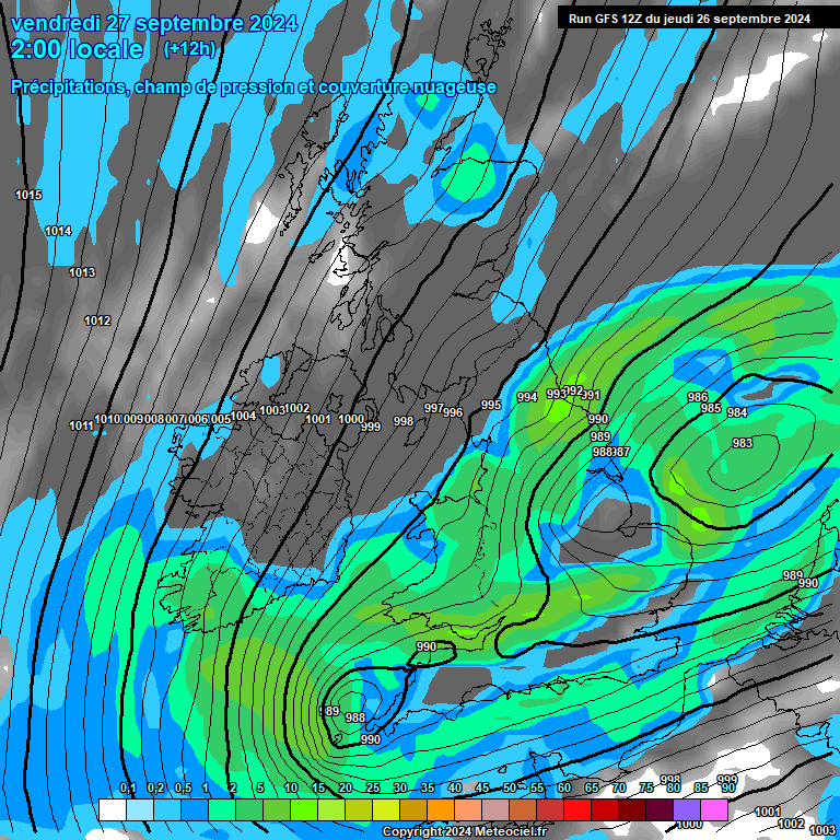 Modele GFS - Carte prvisions 