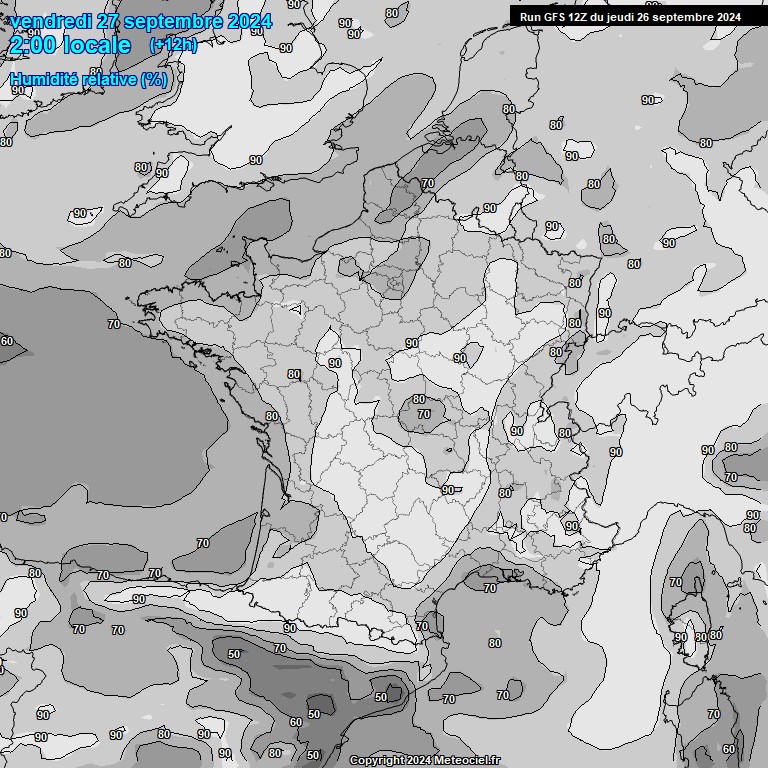 Modele GFS - Carte prvisions 