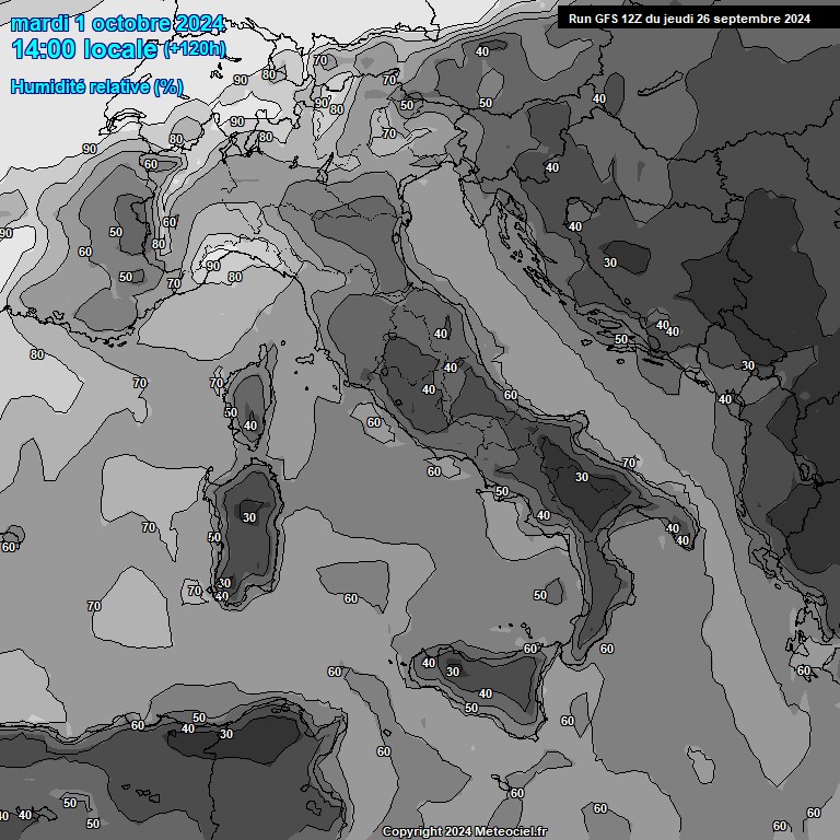 Modele GFS - Carte prvisions 