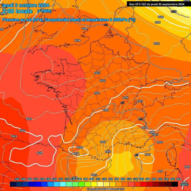 Modele GFS - Carte prvisions 