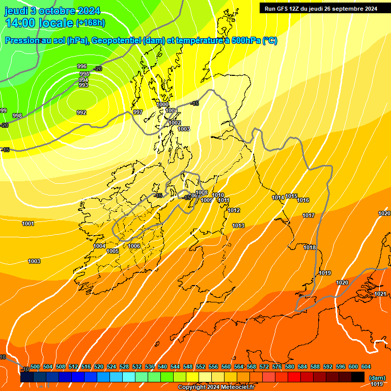 Modele GFS - Carte prvisions 