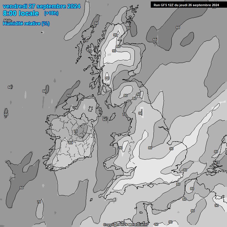 Modele GFS - Carte prvisions 