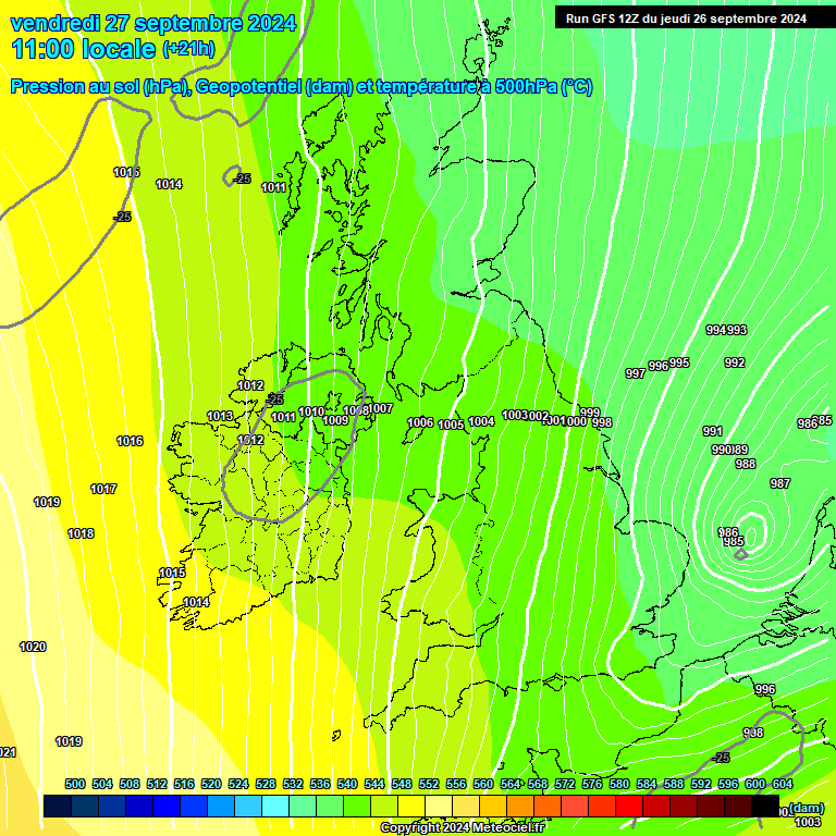 Modele GFS - Carte prvisions 