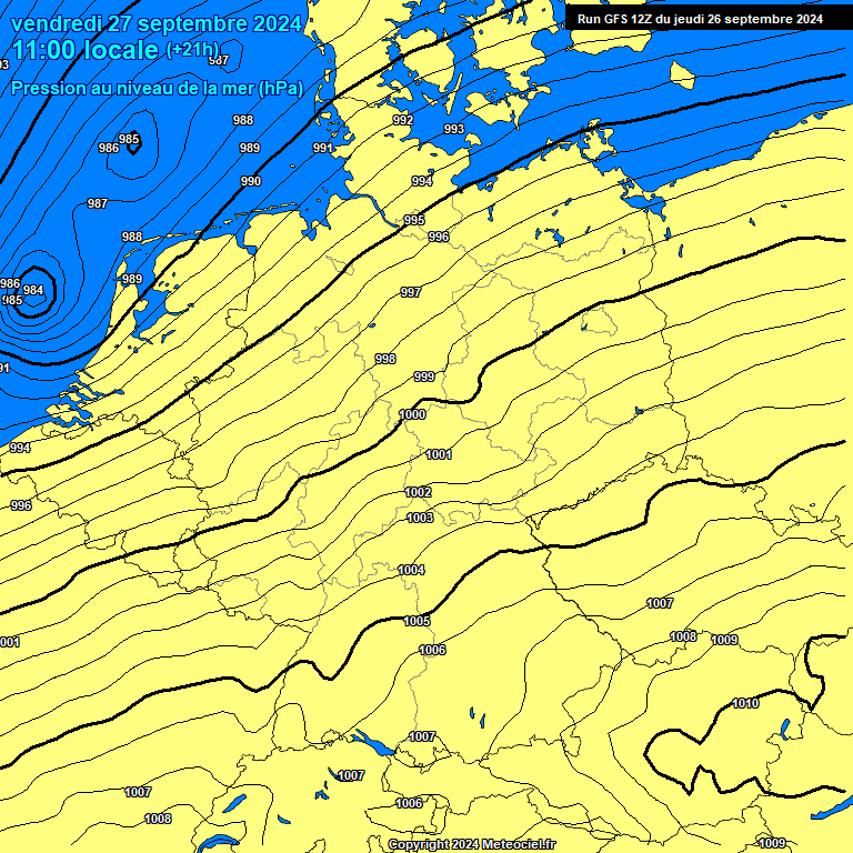 Modele GFS - Carte prvisions 